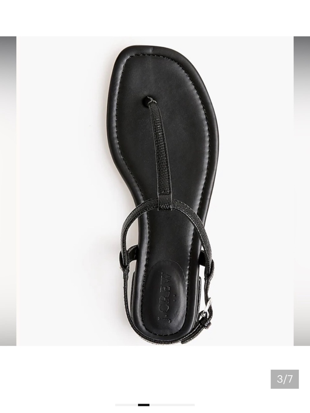 J. Crew Factory Black Leather T-Strap Sandals